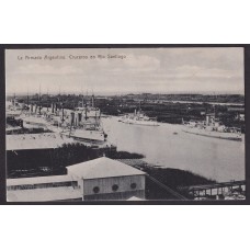 RIO SANTIAGO LA PLATA CRUCEROS DE LA MARINA DE GUERRA ANTIGUA TARJETA POSTAL